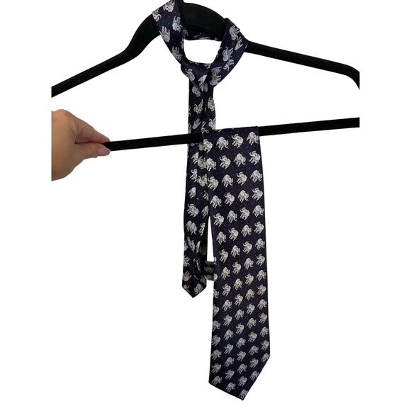 Men's City Avenue Elephant Tie Teacher Fancy Novelty One Size Adjustable School - Picture 2 of 5